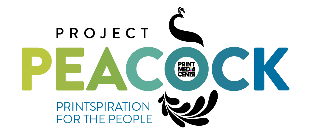 abstract peacock logo for project peacock print media centr